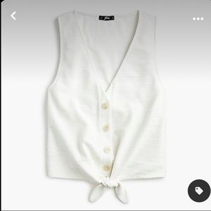 J. Crew White Tie-front tank top with buttons (S)